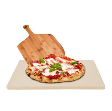 "Amazy" pizza stone incl. Bamboo pizza shovel